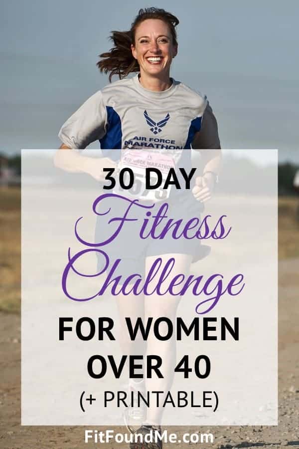 30 day fitness challenge printable calendar for women over 40